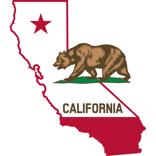 Picture of Caliofrnia Outline and Flag